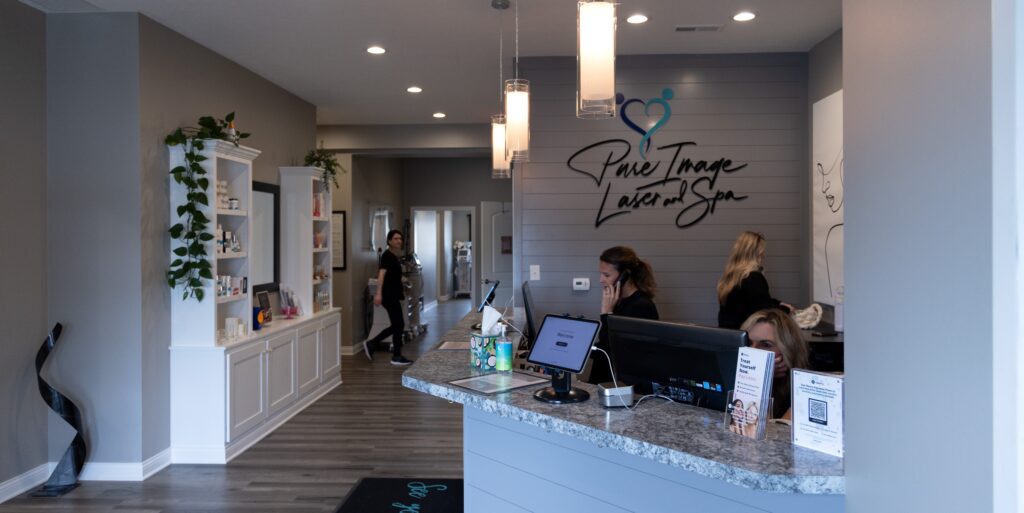 Interior of Pure Image Laser and Spa medical spa in Indianapolis